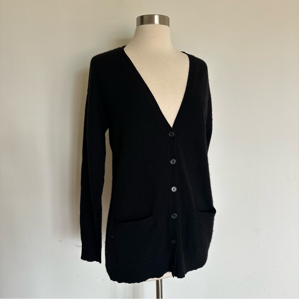 Lauren Ralph Lauren 100% Cashmere Black Cardigan Sweater Sz Small